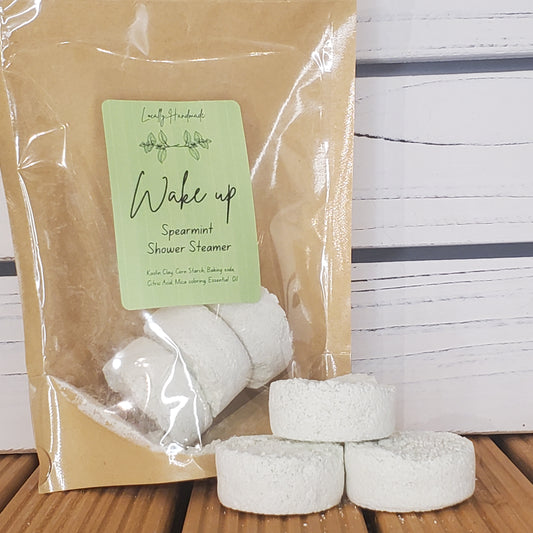 Wake Up – Spearmint Shower Steamers (6pk) Bath Additives Locally Handmade Salem NH