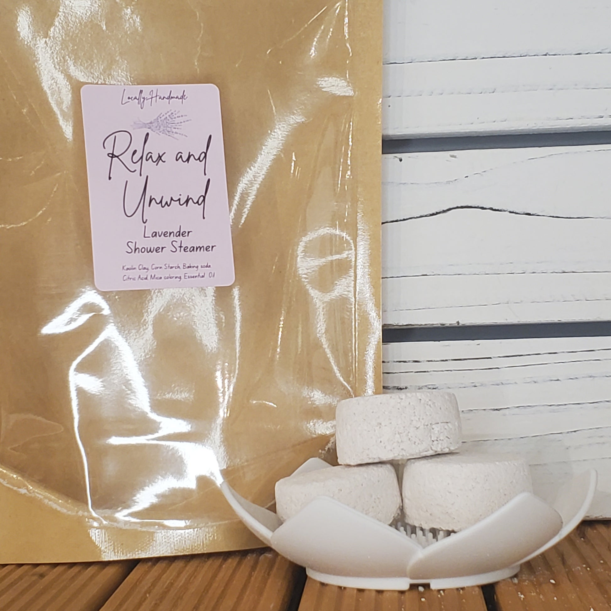 Relax and Unwind – Lavender Shower Steamers with Tray Bath Additives Locally Handmade Salem NH
