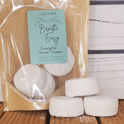 Breathe Easy – Eucalyptus Shower Steamers (6pk) Bath Additives Locally Handmade Salem NH