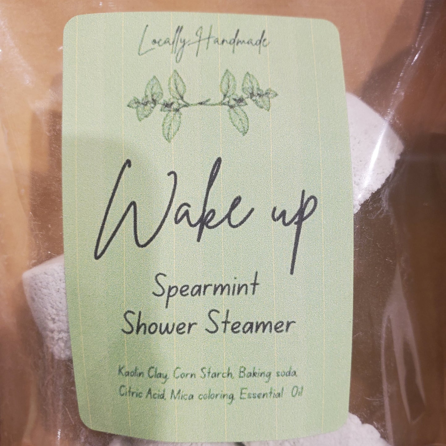 Wake Up – Spearmint Shower Steamer (1pk) Bath Additives Locally Handmade Salem NH