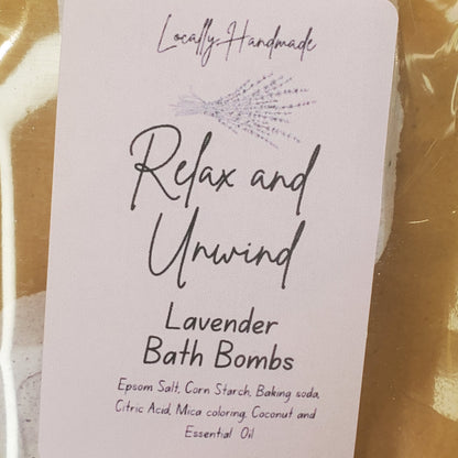 Relax and Unwind – Lavender Bath Bombs (2pk) Bath Additives Locally Handmade Salem NH