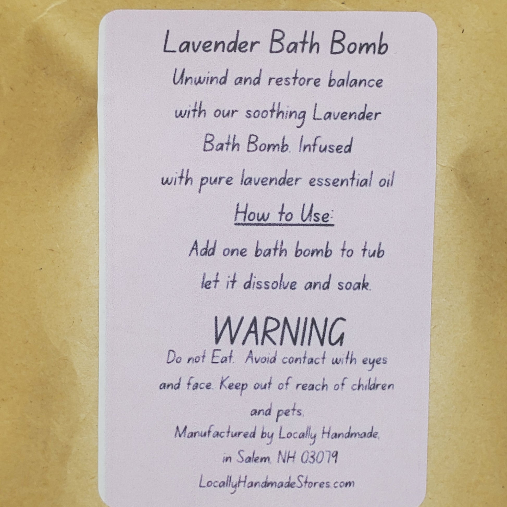 Relax and Unwind – Lavender Bath Bombs (2pk) Bath Additives Locally Handmade Salem NH