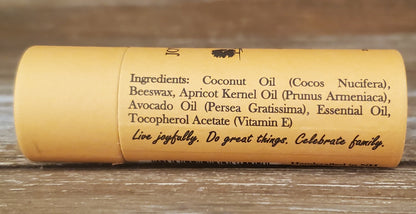 Cork with text and branding on a wooden surface