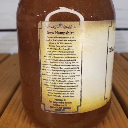 Bottle with a label on a wooden surface