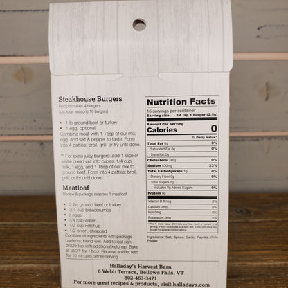 Package with recipe and nutrition facts on a wooden surface