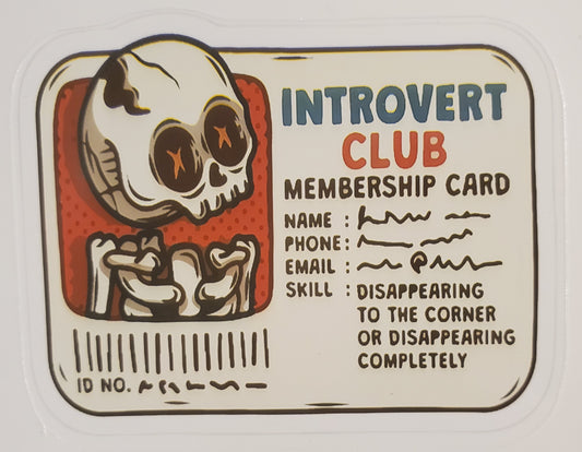 Introvert Club Membership Sticker