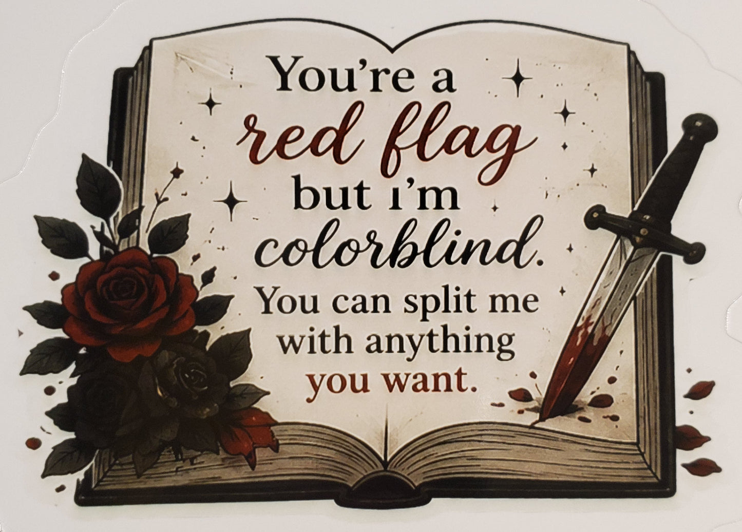 Open Book You're a Red Flag Sticker