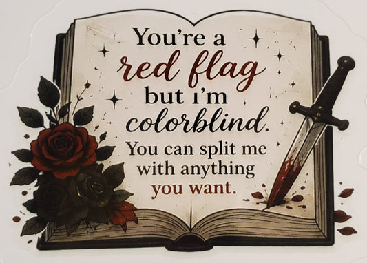 Open Book You're a Red Flag Sticker