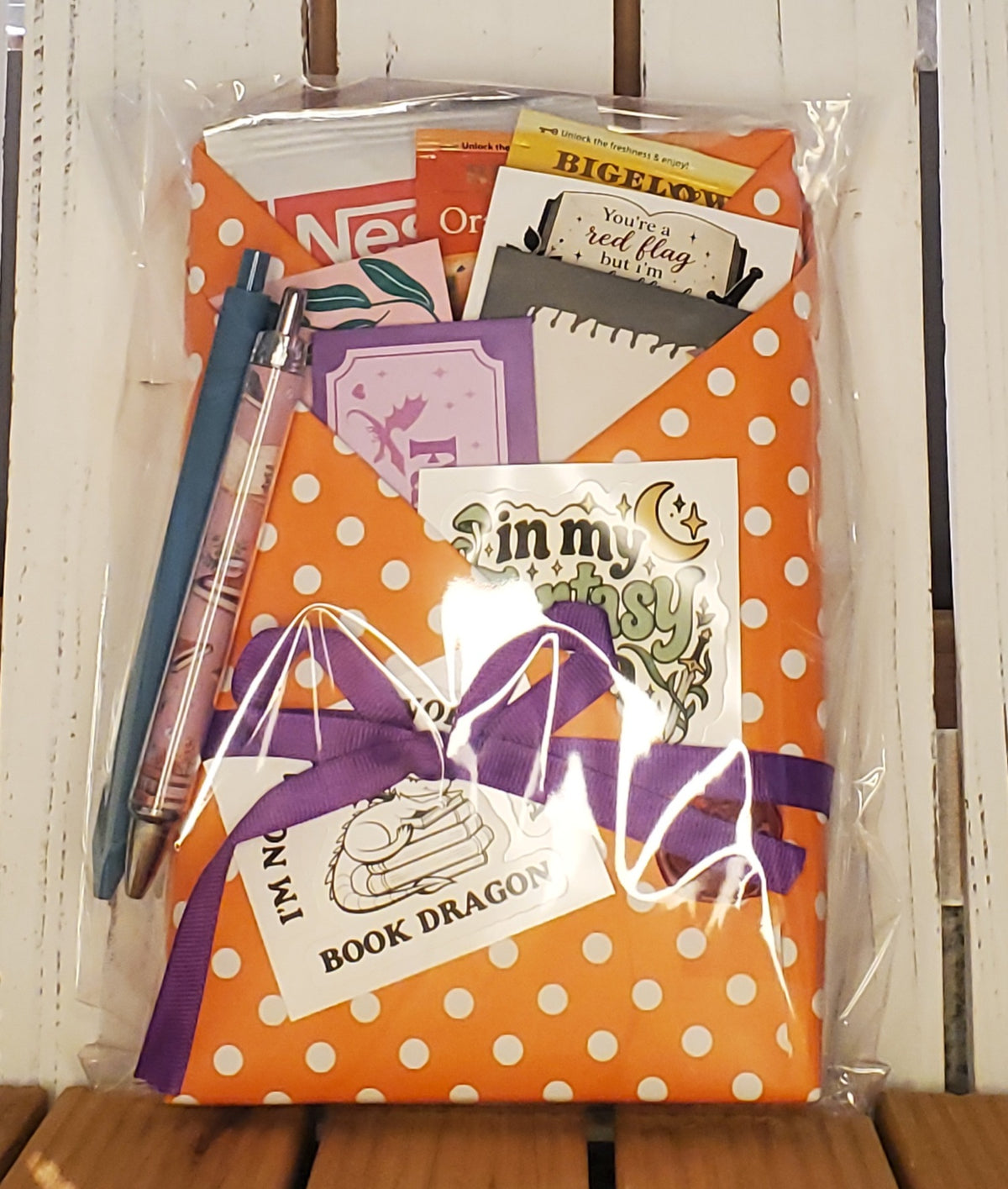 Holiday Wrapped Blind with a Book