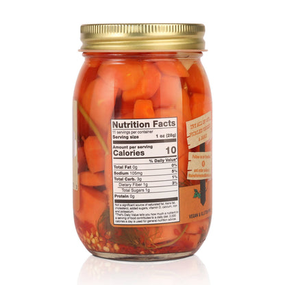 Hot Dill Pickled Carrots, Salad Cut