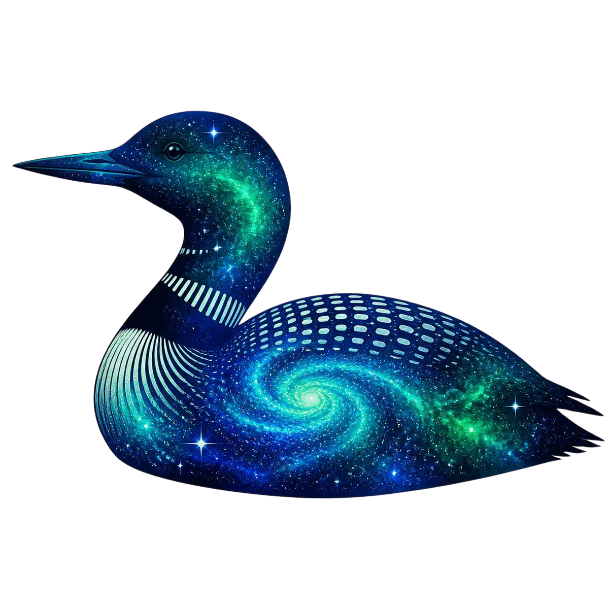 Blue and Green Galaxy Loon