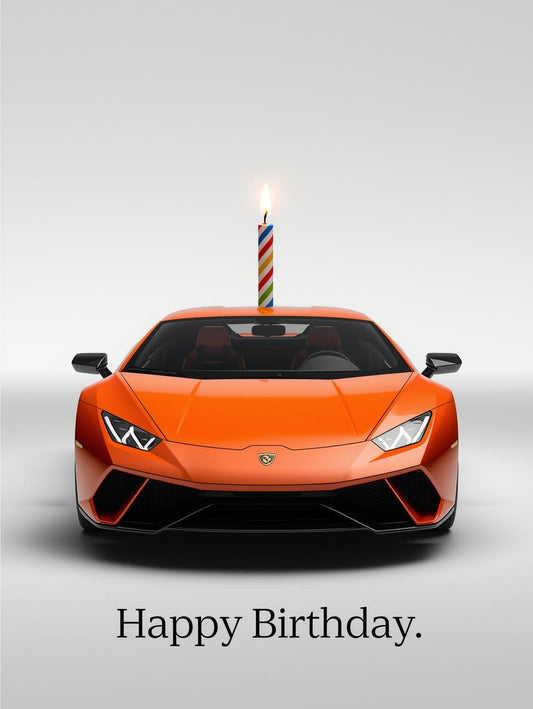 Funny Birthday Candle Sports Car Birthday Card – Luxury Car Birthday Greeting