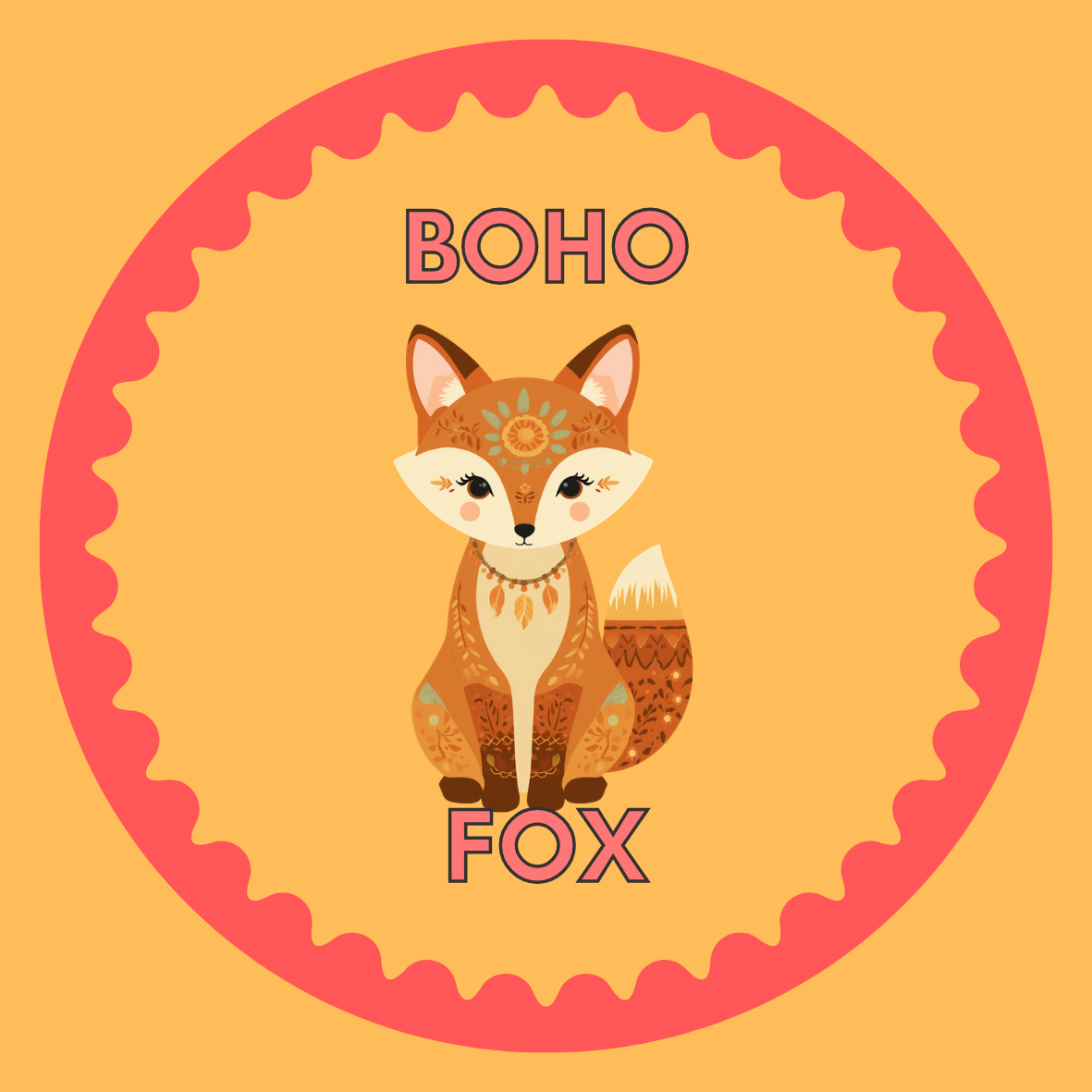 Boho Fox Sticker