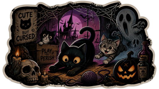 Cute But Cursed Cats Sticker