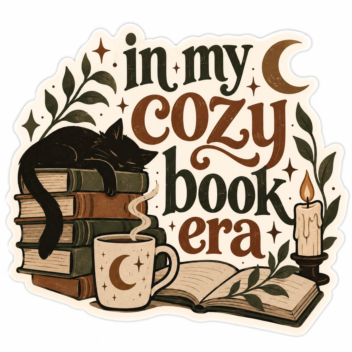 In My Cozy Book Era Sticker