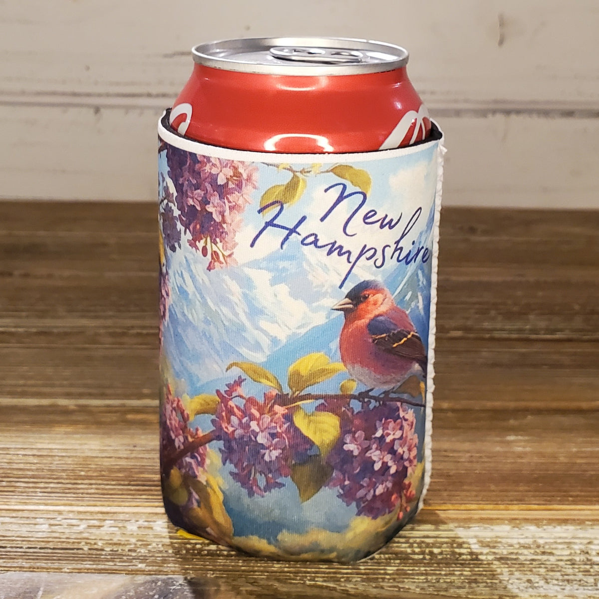 New Hampshire Finch Can Koozie