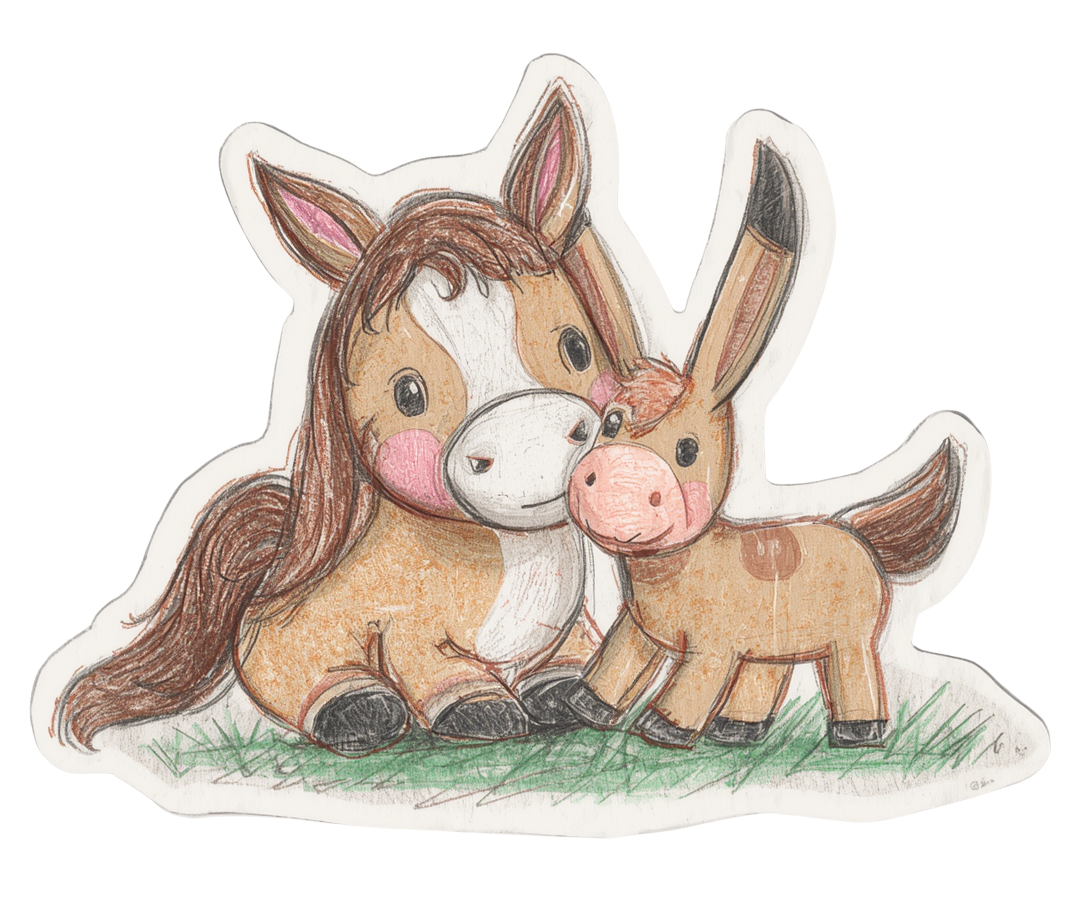Momma Horse and Foal Sticker
