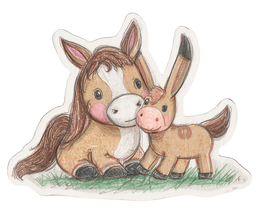 Momma Horse and Foal Sticker