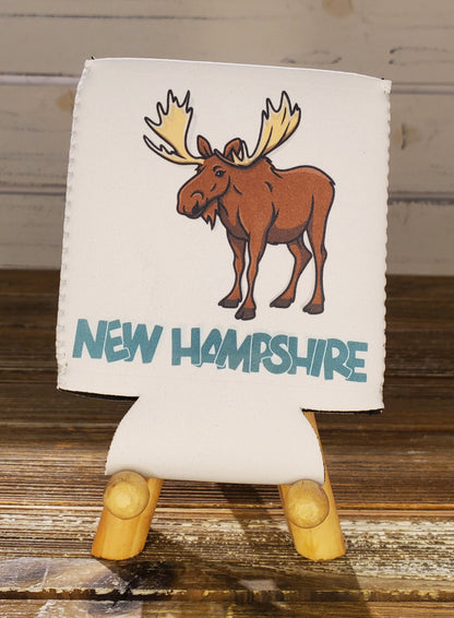 Cartoon Moose New Hampshire Can Koozie
