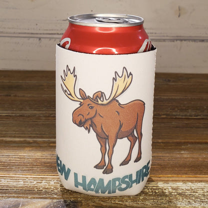 Cartoon Moose New Hampshire Can Koozie