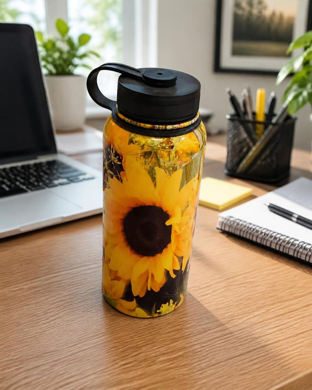40oz Wide Mouth Sunflower Water Bottle
