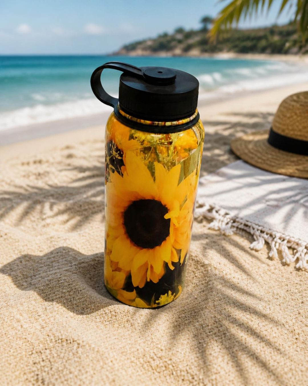 40oz Wide Mouth Sunflower Water Bottle
