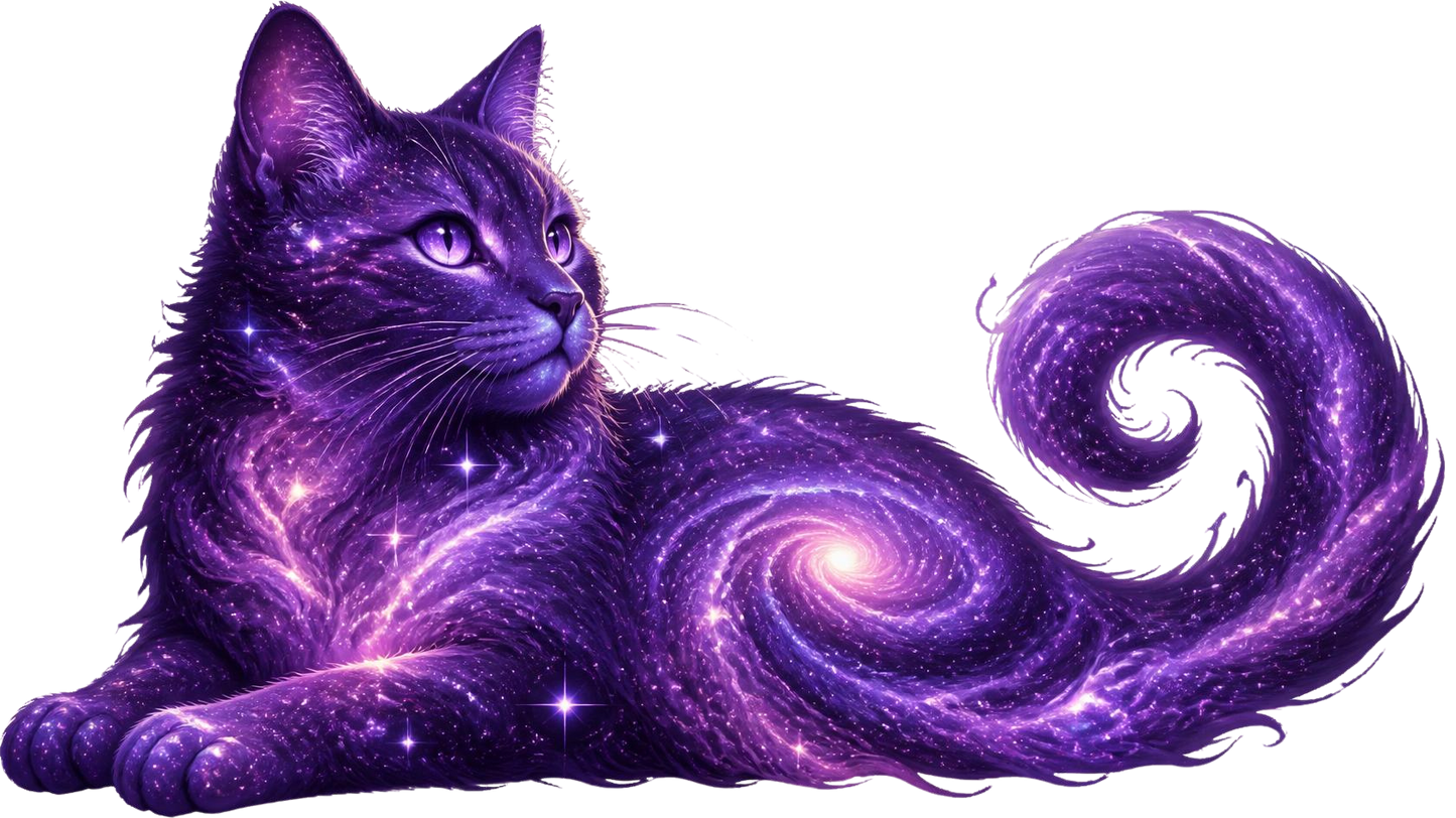 REALISTIC PURPLE GALAXY CAT STICKER