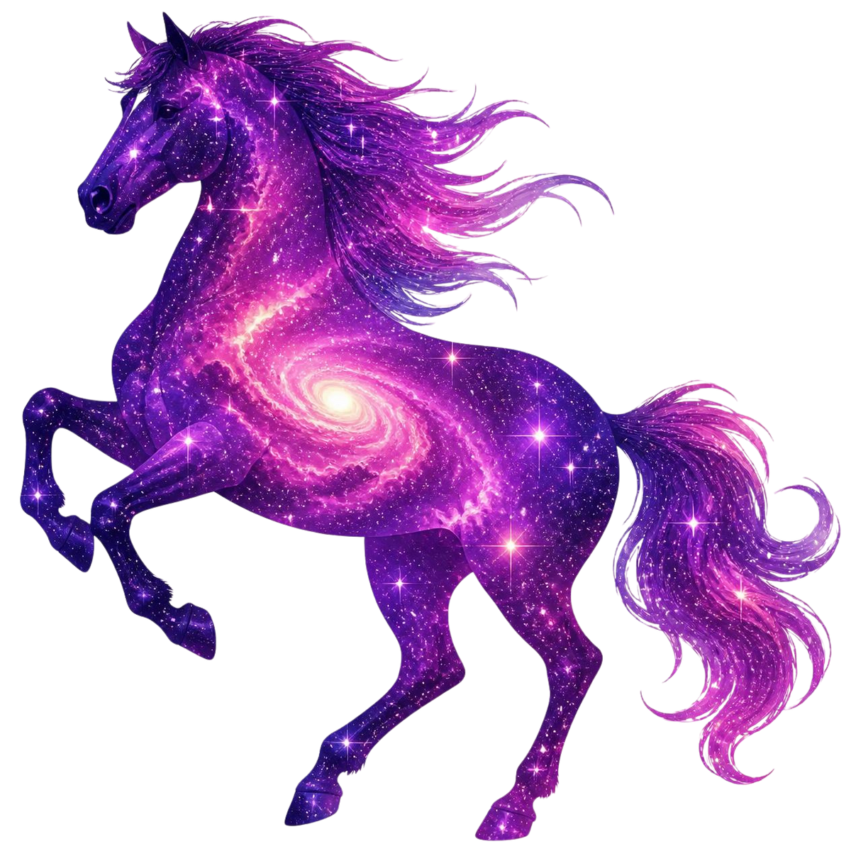 Purple Galaxy Horse Sticker