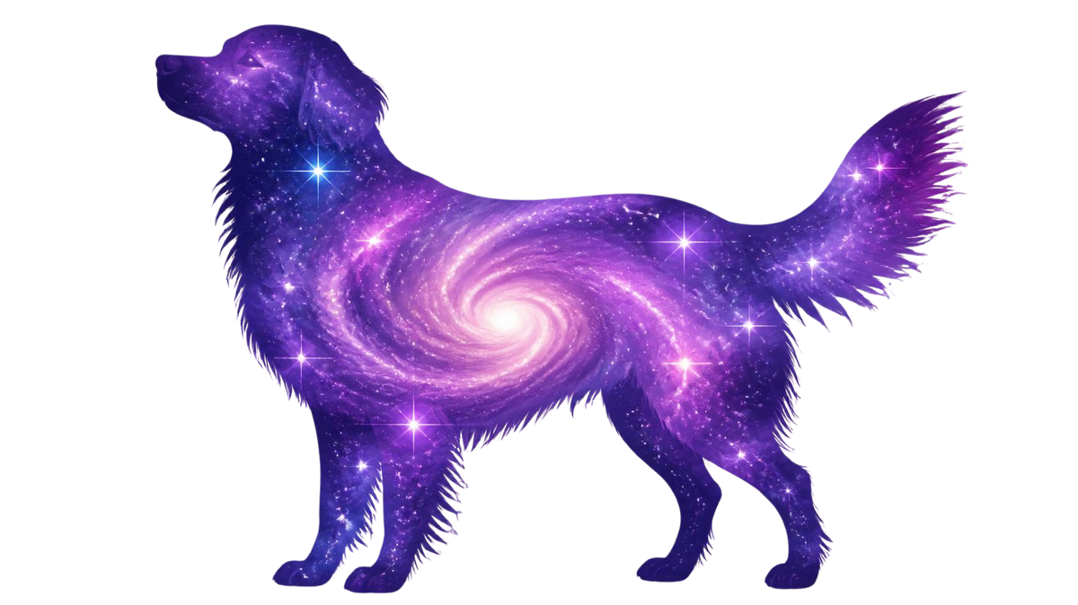 Realistic Purple Galaxy Dog Sticker