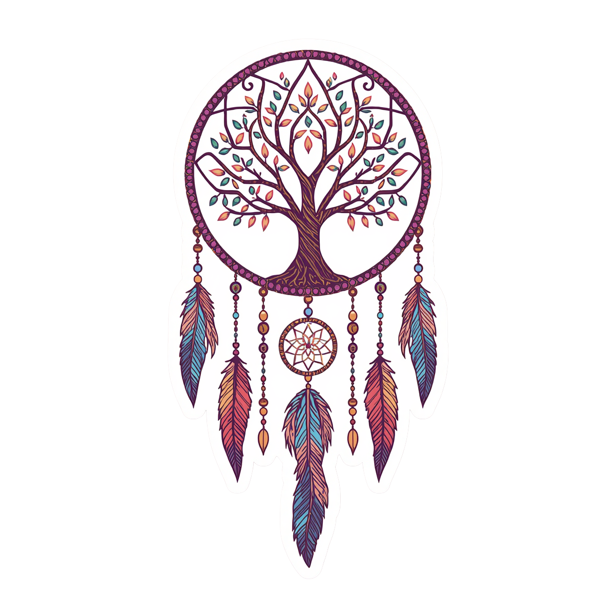 Boho Tree of Life Dreamcatcher Sticker