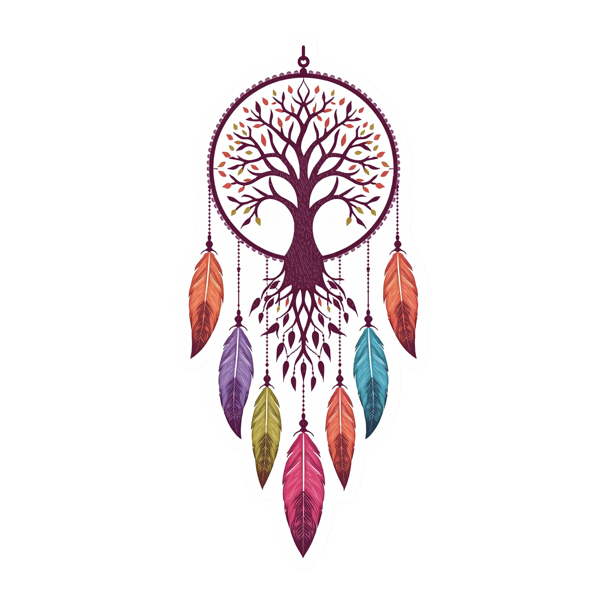 Tree of Life Dreamcatcher with Roots Sticker