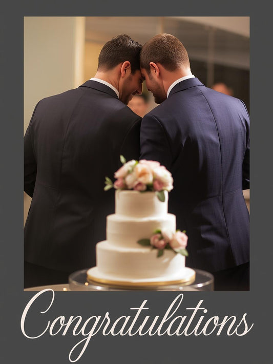 Man Couple Congratulations Card – Elegant Wedding Celebration Greeting