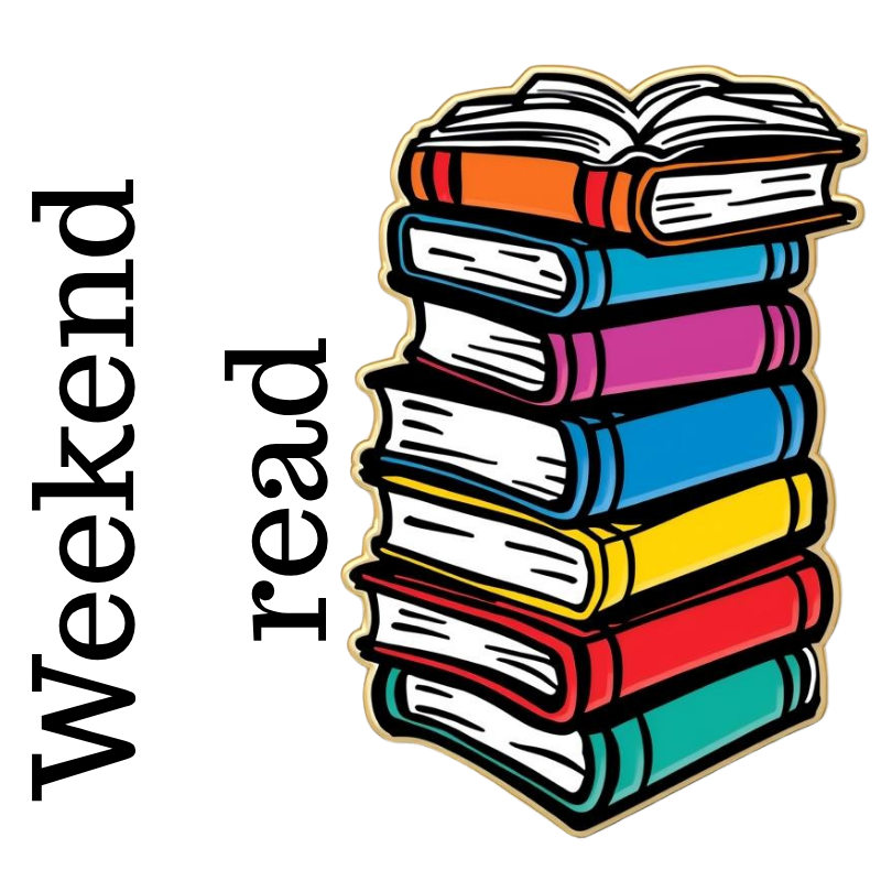 Weekend Read Stack of Books Sticker