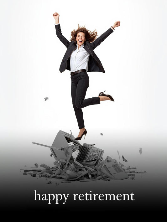 Woman Retirement Card – Happy Retirement Greeting Card for Her, Fun Office Freedom Design, Perfect for Coworker or Boss