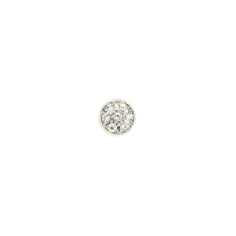 Handcrafted floral earrings with a sparkling center stone and elegant textured detailing.