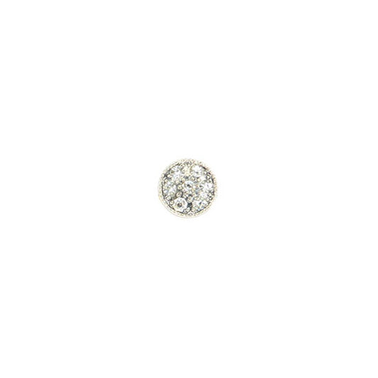 Handcrafted floral earrings with a sparkling center stone and elegant textured detailing.