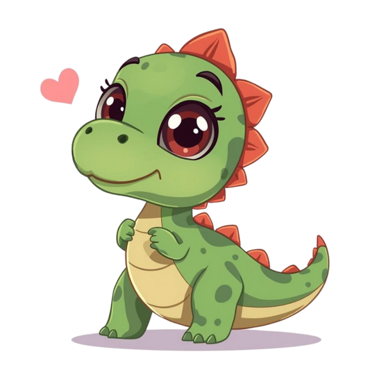 Baby Green Dinosaur Sticker.