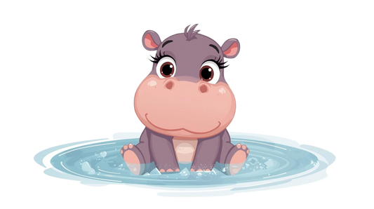 Baby Hippo Cute Eyes Sticker