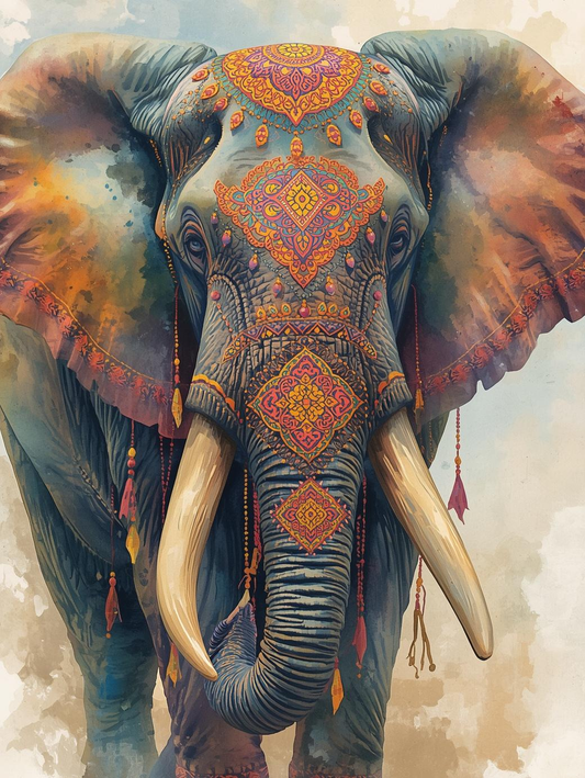 Boho Elephant Watercolor Sticker