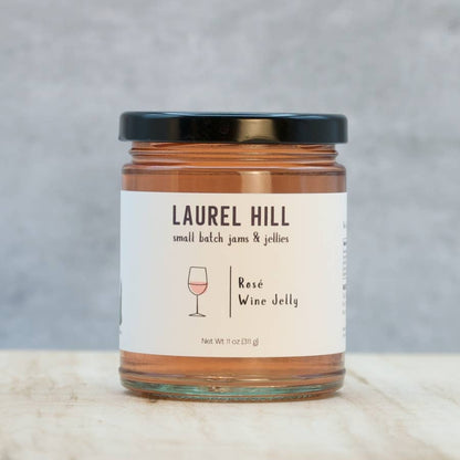 Jar of Laurel Hill Rosé Wine Jelly on a neutral background