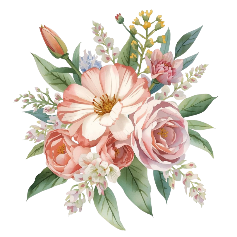 Pink Flower Cluster Sticker