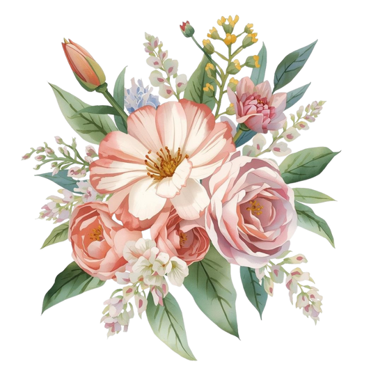 Pink Flower Cluster Sticker