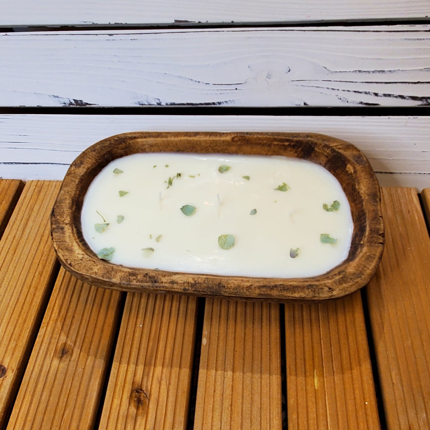 Midnight Vanilla- Soy Wax Wooden Dough bowl Candle