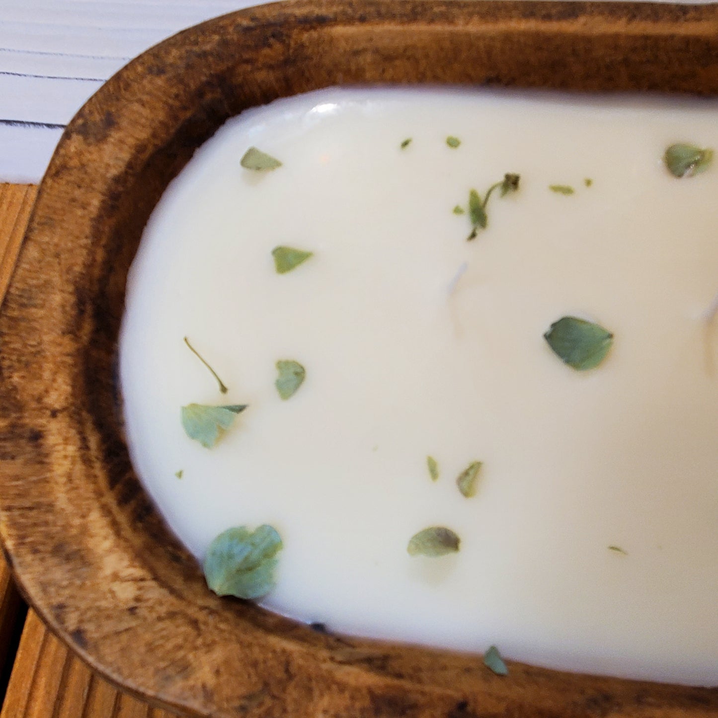 Midnight Vanilla- Soy Wax Wooden Dough bowl Candle