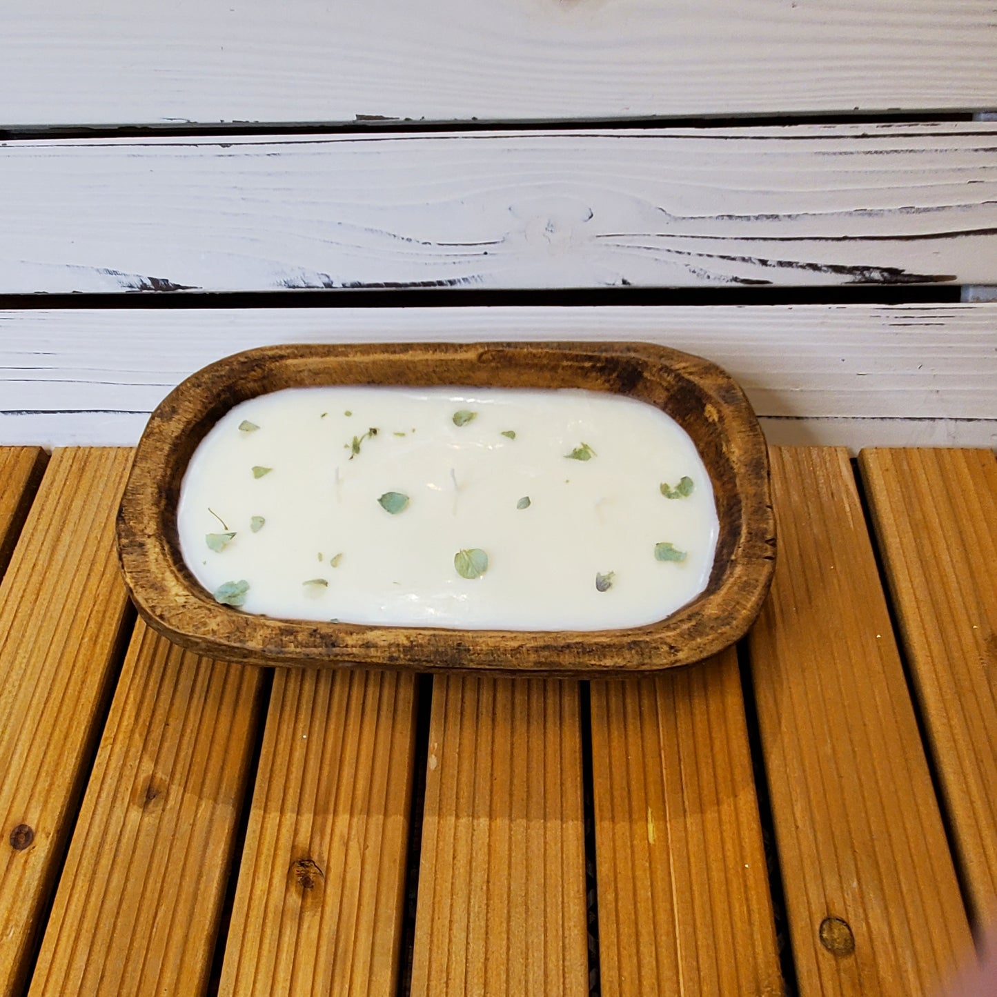 Midnight Vanilla- Soy Wax Wooden Dough bowl Candle