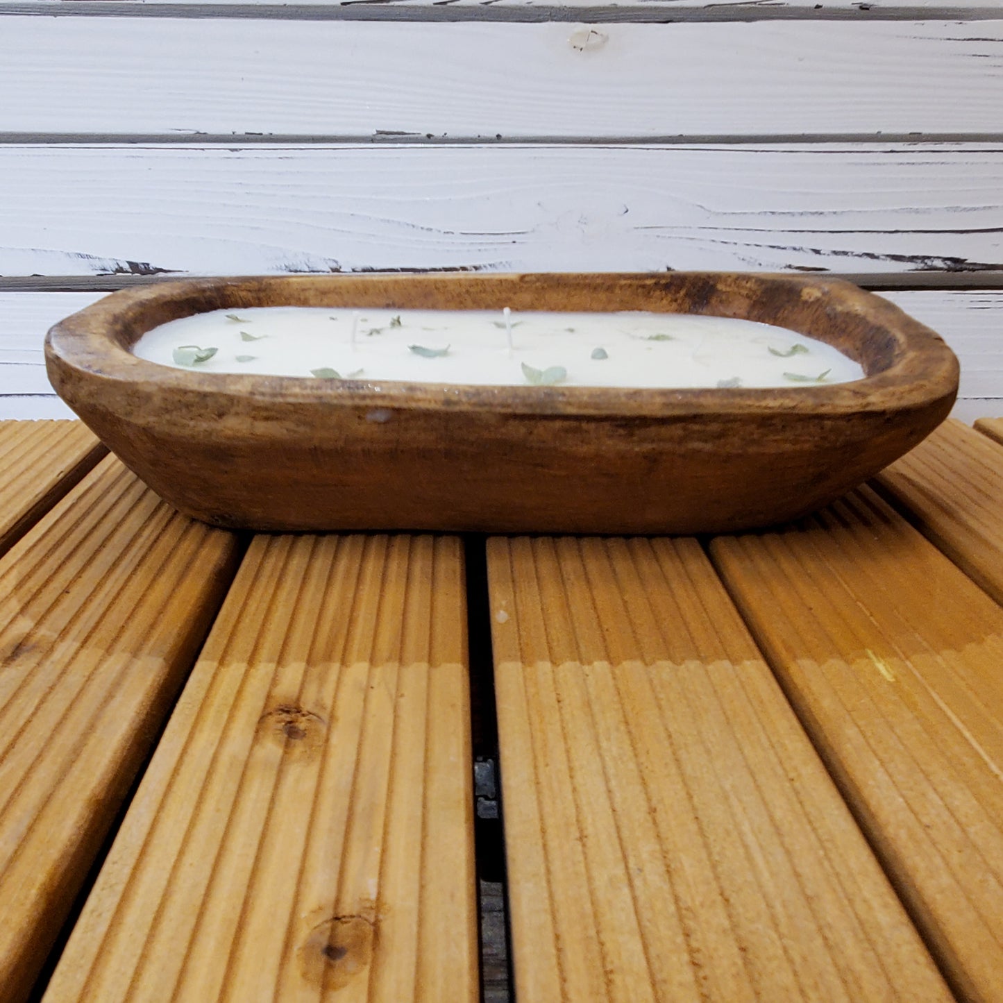 Midnight Vanilla- Soy Wax Wooden Dough bowl Candle