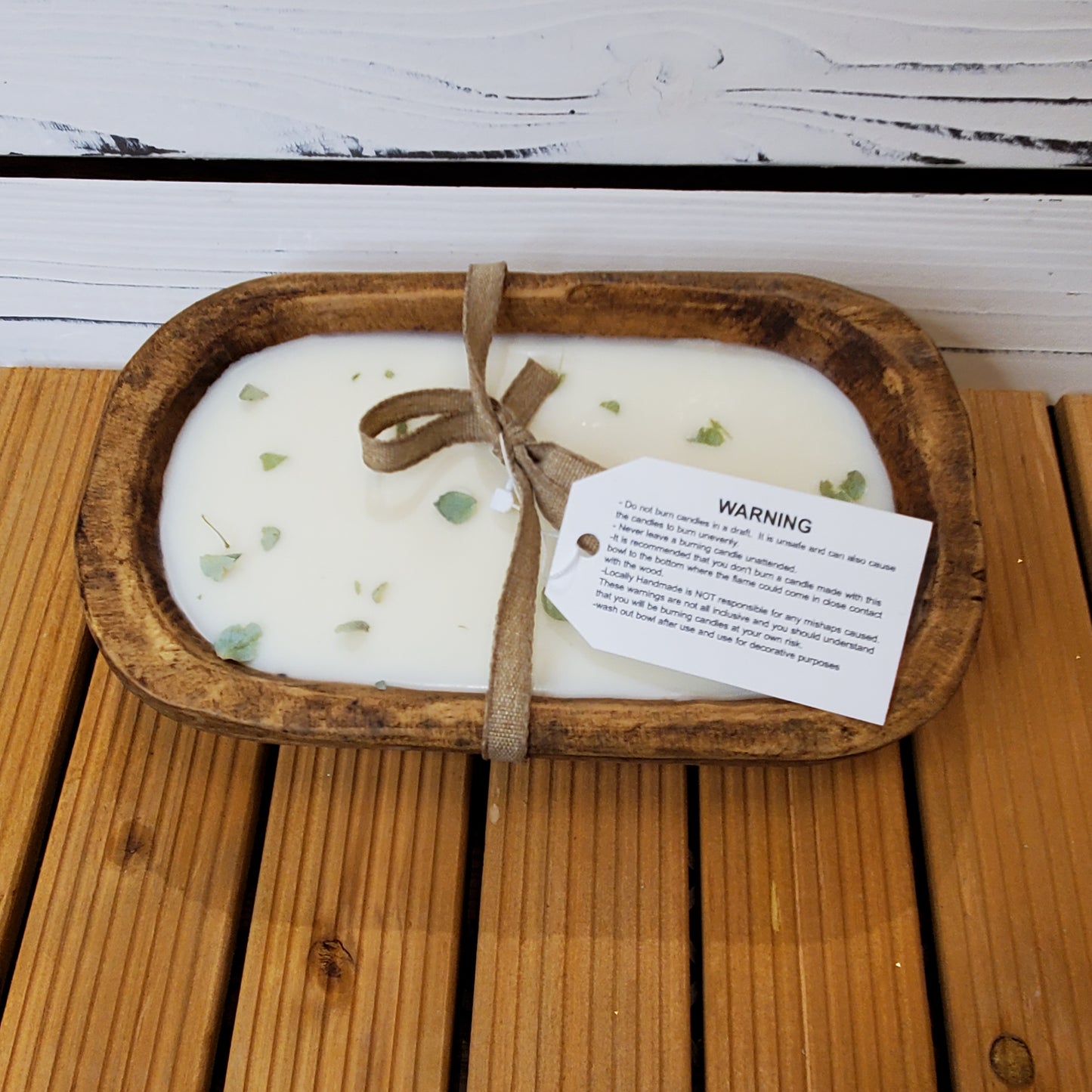 Midnight Vanilla- Soy Wax Wooden Dough bowl Candle