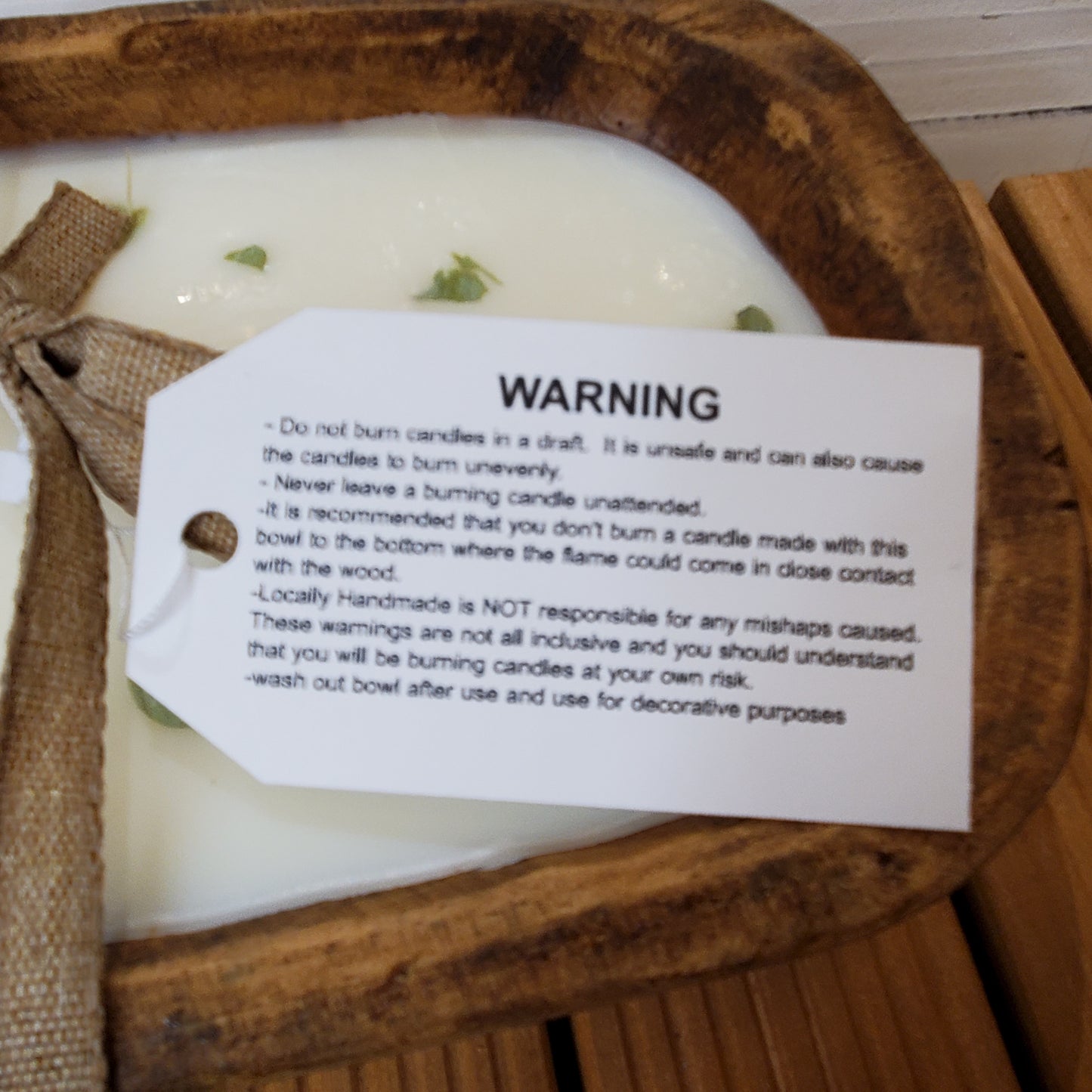 Midnight Vanilla- Soy Wax Wooden Dough bowl Candle