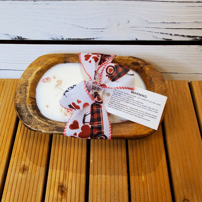 Love Spell- Soy Wax Wooden Dough Bowl Candle