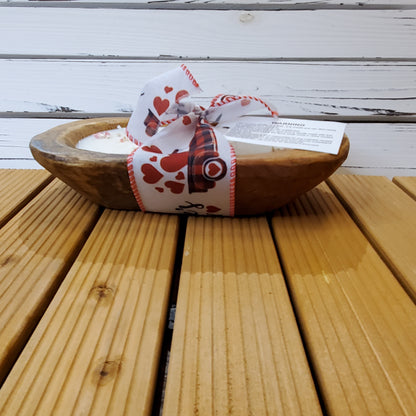 Strawberry- Soy Wax Wooden Dough Bowl Candle
